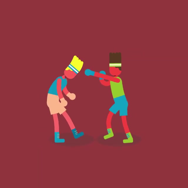 A playful spar — character animation / loop