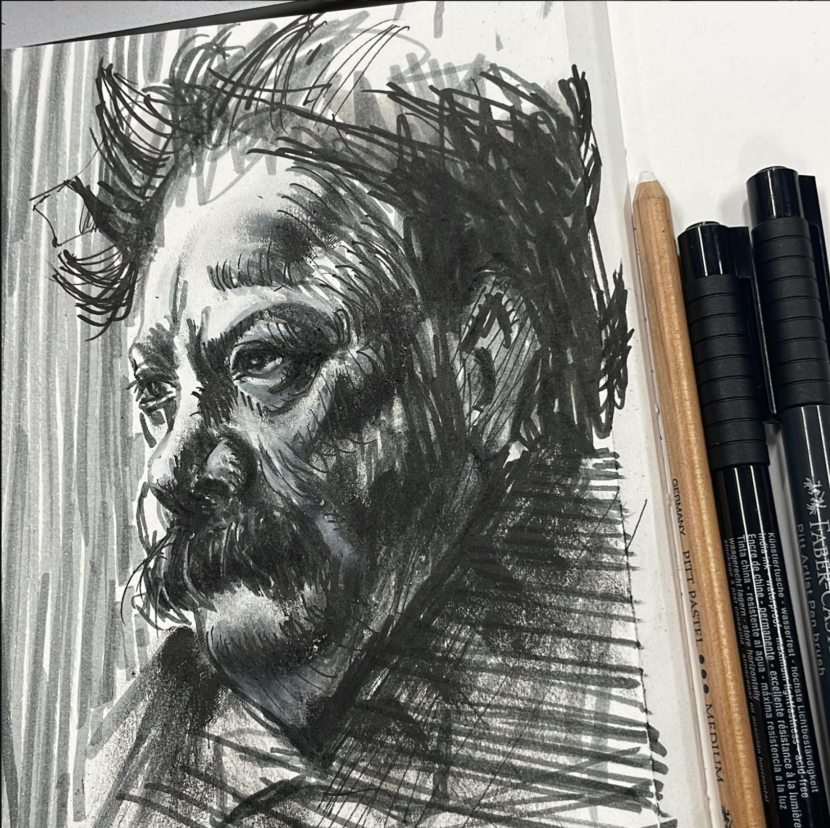 Lines with character — ink portrait