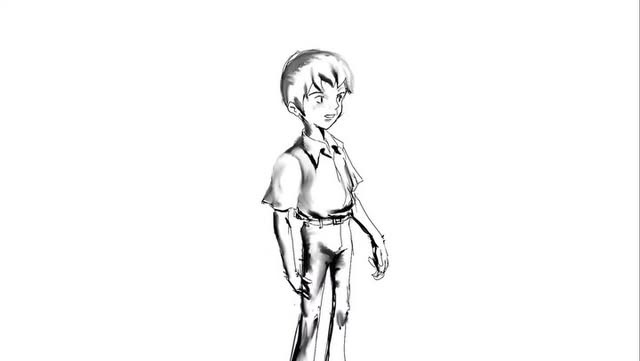 Character in line — frame-by-frame study